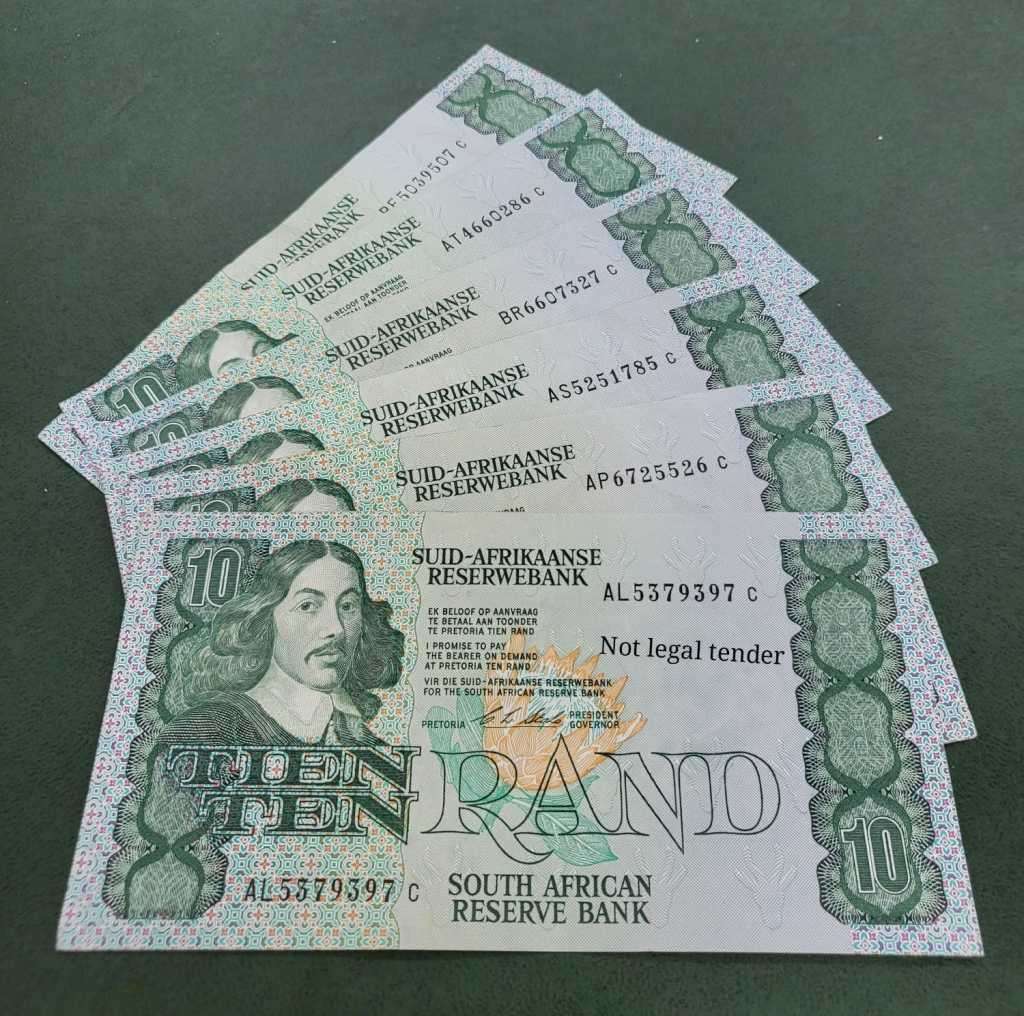 SA 10 Rand early 1990's-VF to EF condition