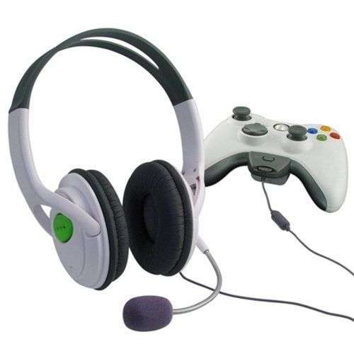 Big Gaming Chat Headset Headphone with MIC Microphone for Xbox 360 Live White