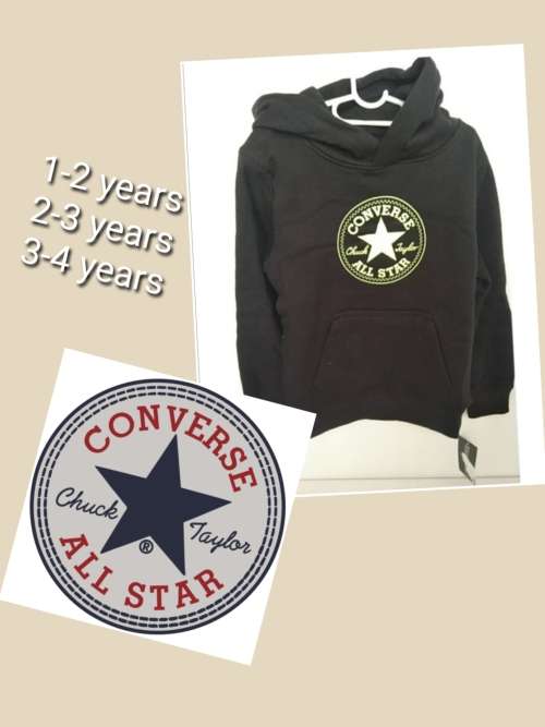ORIGINAL CONVERSE ALL STAR HOODIES MARKET VALUE R500 **UNISEX*** AGE 1-2,/2-3
