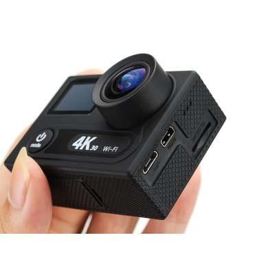 Action camera 4K Ultra HD - 30M Waterproof - Remote control - 12MP Sony Sensor - Black - 1 available