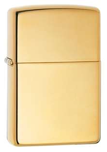 Zippo wind proof lighter - Genuine - High polish Brass - Includes 6 spare flints and 1 spare wick