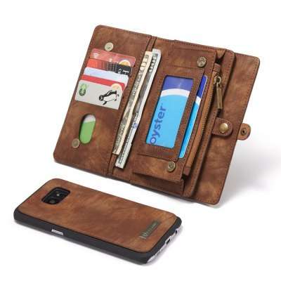 Samsung Galaxy S7 Edge wallet Phone Flip cover - With card slot holders PU Leather - Brown