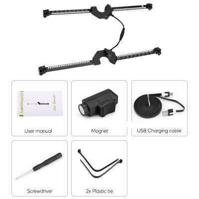 2 x Xuanwheel Bike Wheel Lights - iOS + Android App,1950mAh Battery