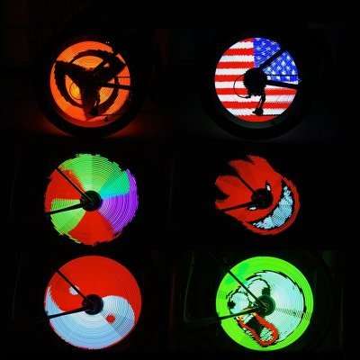 2 x Xuanwheel Bike Wheel Lights - iOS + Android App,1950mAh Battery