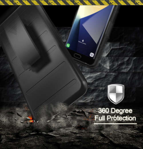 Full Black 3 in 1 Hybrid Kickstand Armor Case For IPhone 7 Plus