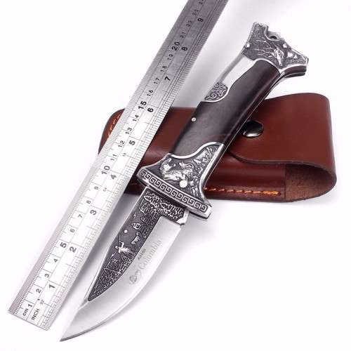 Handmade Folding Knife - Ebony And Stainless Steel Handle  - Great for collectors