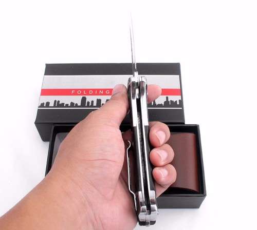 Handmade Folding Knife - Ebony And Stainless Steel Handle  - Great for collectors