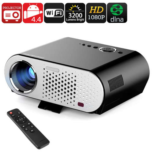 HD Projector - Android, Wi-Fi, DLNA, Airplay, Miracast, HD Resolution, 1080P Support, 3200 Lumen