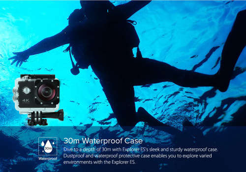 4K Sports Camera - Sony 179 Sensor, 30fps, 170-Degree Lens, 16MP, IP68 Case,HDMI Out, 2-Inch Display