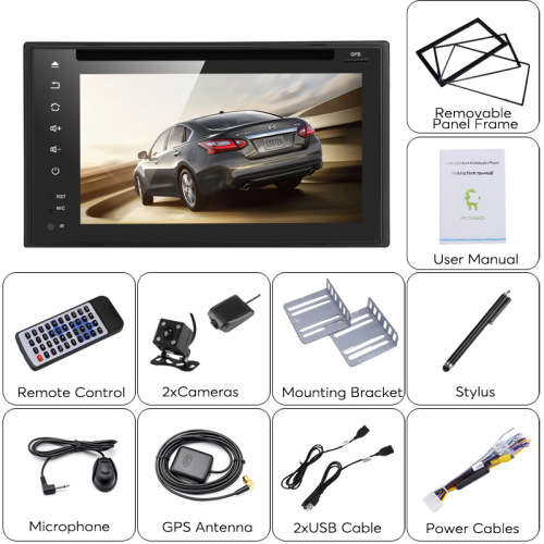 Nissan 2 DIN DVD Player - Android 6.0, GPS, Bluetooth, Car DVR,Parking Camera, Region Free