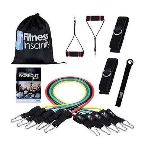 Resistance Band Set - Include 5 Stackable Exercise Bands with Waterproof Carrying Case,extras