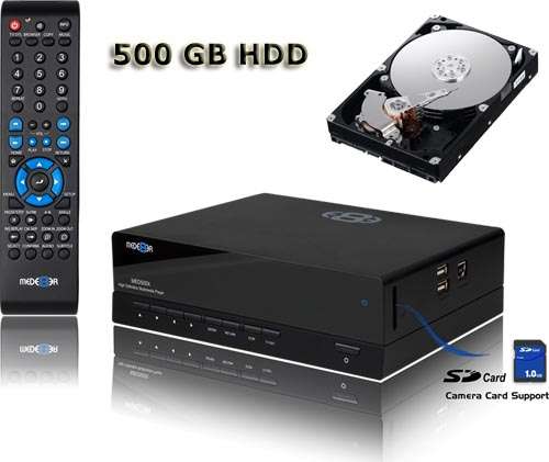 mede8er 500x includes 500 gb hard drive
