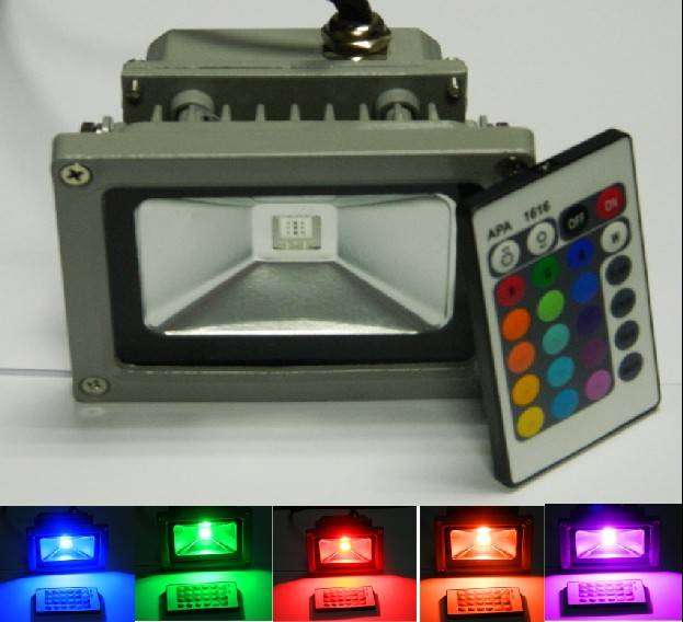 10W RGB LED Flood Light With Remote