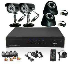 4 Camera CCTV Security Recording System With Internet & 3G Phone Viewing HDMI 600TVL