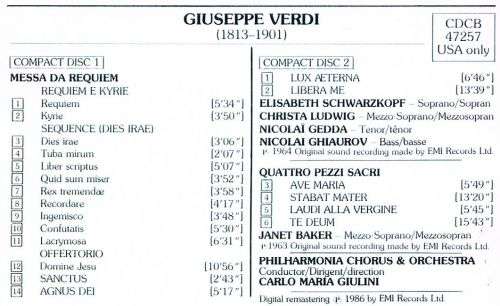 Verdi: Requiem, 4 Sacred Pieces (2CD)