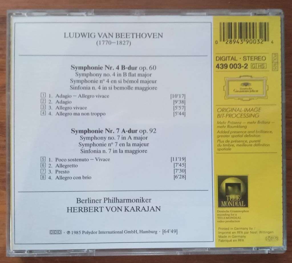 Beethoven: Symphonies 4 & 7 (Karajan)