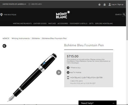 Montblanc Bohème Bleu Fountain Pen
