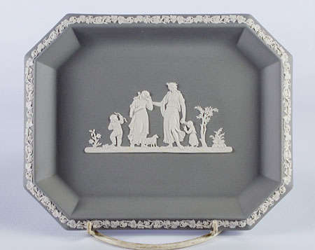 WONDERFUL WEDGWOOD RECTANGULAR GREY TRAY WITH CANTED EDGES - FREE SHIPPING!!!!!!!!!!!!!!