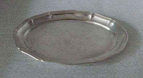 Small Silver Plated Pewter Tray/Plate