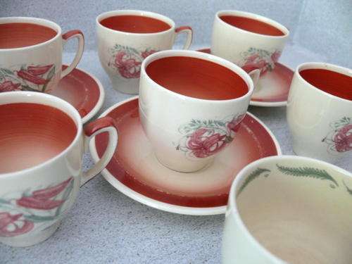 SUSIE COOPER BURSLEM PART COFFEE SET - BEAUTIFUL! - 10 PIECES - CRAZY START!