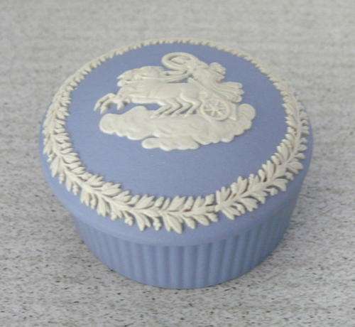 Wedgwood Light Blue Jasper Ware Trinket Box - EXCELLENT CONDITION