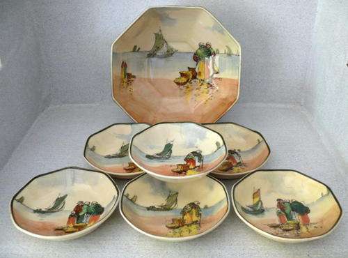 Set of 7 ROYAL DOULTON Fruit Bowls - "FISHER FOLK"!