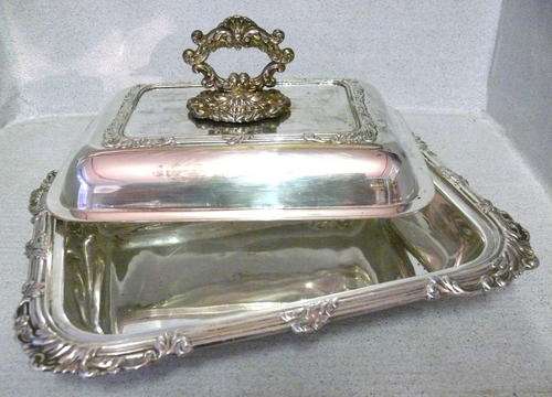 Beautiful & Exquisit Silver Plated VICTORIAN Serving Dish With Lid  - Big Size!