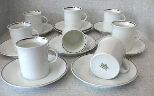 ROSENTHAL BONE CHINA "STUDIO LINE" PATTERN COFFEE CUPS AND SAUCERS - 17pcs