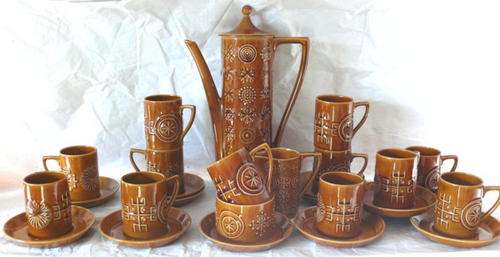 ABSOLUTELY FANTASTIC PORTMEIRION TOTEM COFFEE SET - 28 pieces! - RARE & LOVELY!