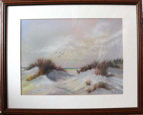 Vi Pope (South African/Benoni) Pastel, "Seascape" - signed dated 1990