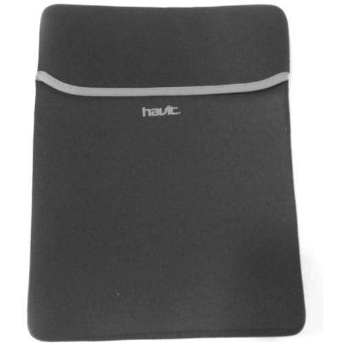 15.6 Inch laptop sleeve, neoprene, black with grey trim