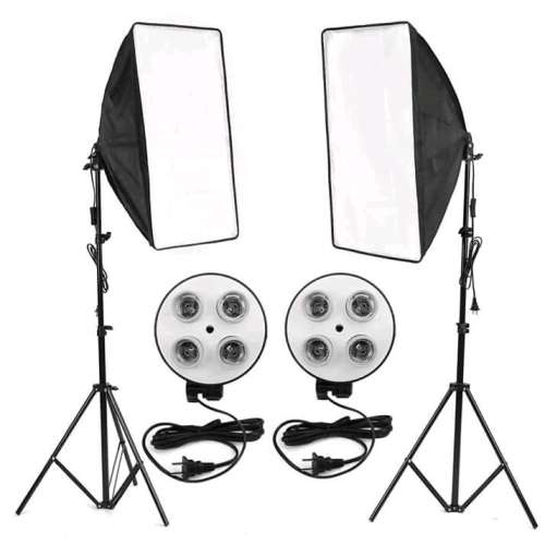 4 Socket studio softbox lighting kit, 4 bulb holder for photography and Videography