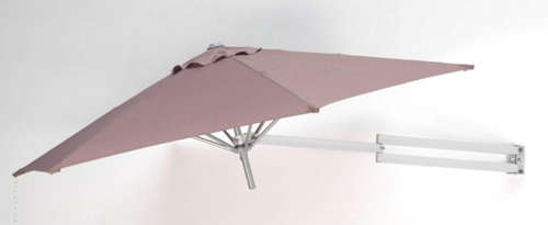 Wall mounted Umbrella 2.5m hexagonal in Taupe, White or Stonegrey!