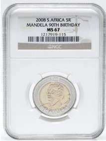 Mandela 90th NGC graded MS67 10 available