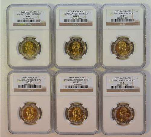 @@@ MS 62 to MS 67 NGC graded Mandela 90th birthday coin set
