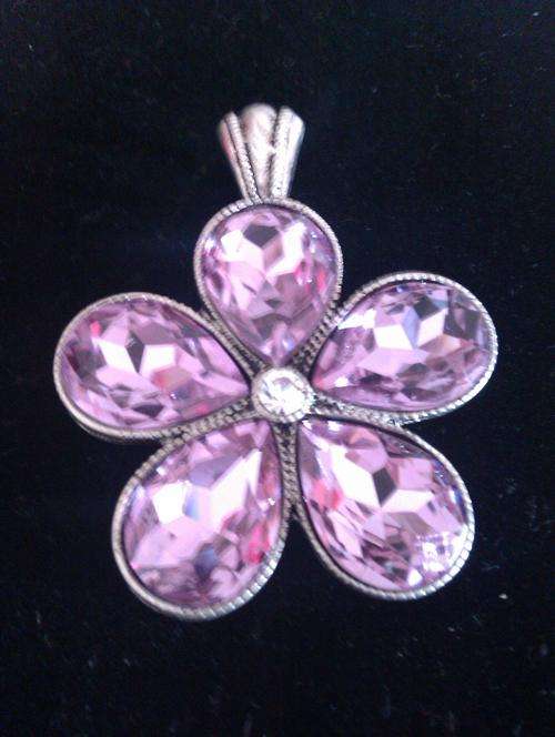 Tibetan Silver Purple Flower Pendant