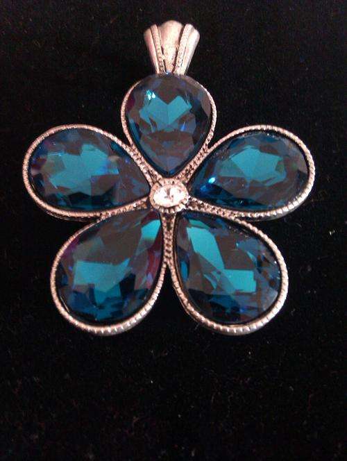 Tibetan Silver Blue Flower Pendant