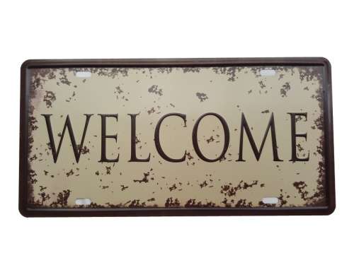 Welcome Tin Sign