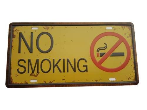 Yellow No Smoking Tin Sign