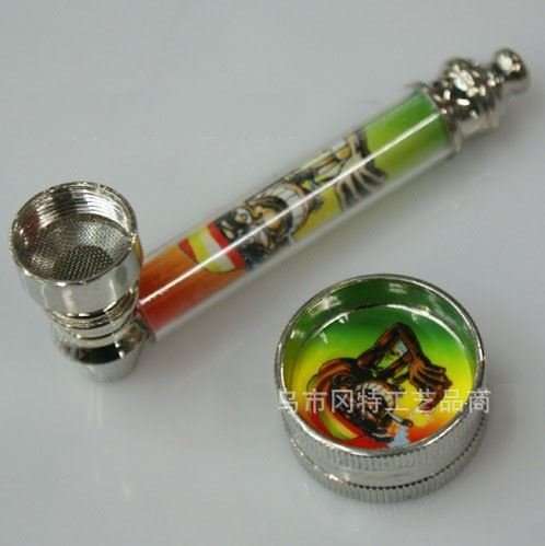 Rasta Mini Pipe, Screens and Grinder