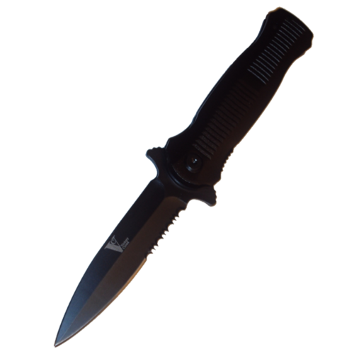 Black Tactical Flick Knife