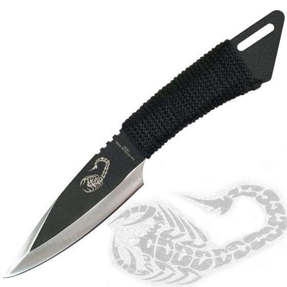 Scorpion Black Tactical Combat Throwing Knife