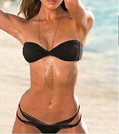 2014 Sexy Belly Waist Body Chain MultiLayer Ladder Gold Body Chain N-009