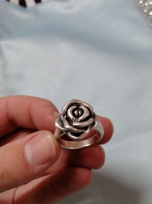 Beautiful 925 Sterling Silver Rose Ring 6gram