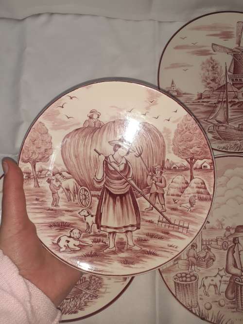 Crown Delfts Blauw Handwerk 4 Plates