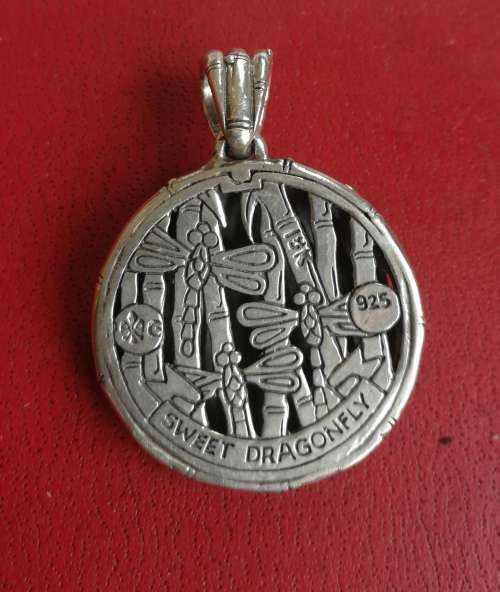 Sterling silver Sweet Dragonfly pendant embellished with 18 ct gold