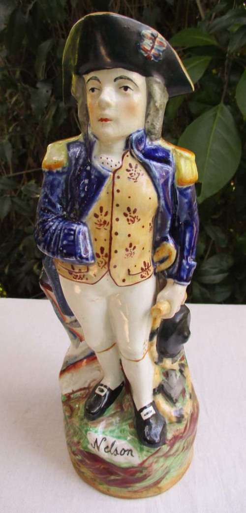 VERY OLD ENGLISH STAFFORDSHIRE ANTIQUE LORD NELSON FIGURE R6000+