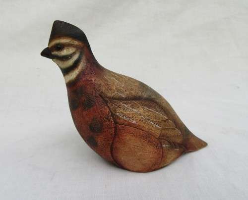 FEATHERS OF KNYSNA HARLEQUIN QUAIL RESIN FIGURE  HAND PAINTED VERY GOOD CONDITION