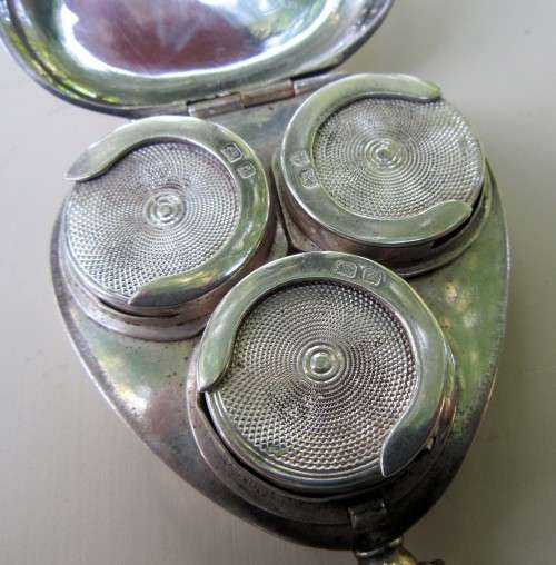 RARE 3 COIN SOVEREIGN HOLDER CASE WITH CHAIN LINK BIRMINGHAM 1903