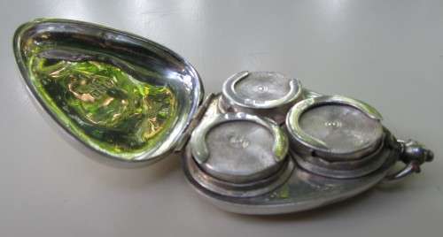 RARE 3 COIN SOVEREIGN HOLDER CASE WITH CHAIN LINK BIRMINGHAM 1903